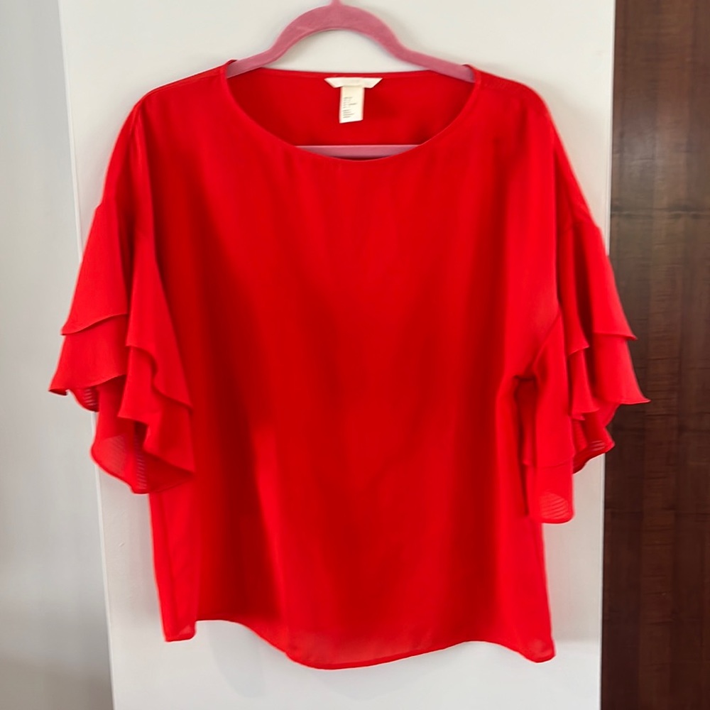 H&M Bright Red Blouse